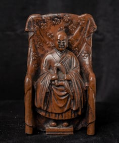 Japanese Meiji patinated metal casting of a monk- I