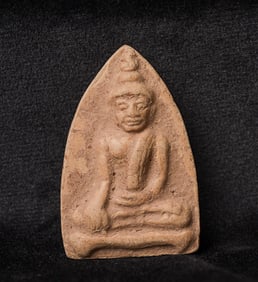 Antique two-sided Thai amulet from the major collection of a lifelong collector.
