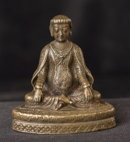 Fine, Small Nepalese Monk or Teacher. Very detailed designs cover the entire body/robes.