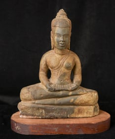 Northern Thai carved stone Buddha- I'm unsure of its age, but it's probably 20thC.