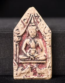 This is a Thai amulet from an extensive collection of Thai and other Southeast Asian Buddhist