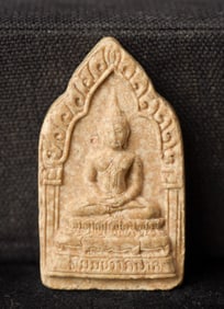This is a Thai amulet from an extensive collection of Thai and other Southeast Asian Buddhist