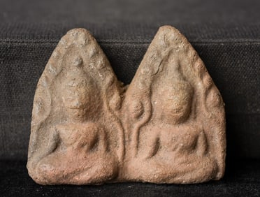This is a Thai amulet from an extensive collection of Thai and other Southeast Asian Buddhist