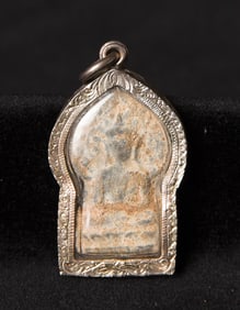 This is a Thai amulet from an extensive collection of Thai and other Southeast Asian Buddhist