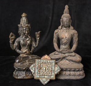 Box lot, Tibetan, statue, Indonesian, or Java, statue.