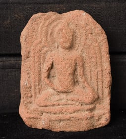 Thousand-Year-Old+ Burmese Pyu Terracotta Buddha Tablet.