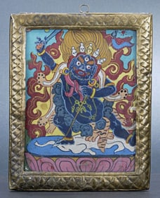 19thC Cloth & Copper Mongolian Deity