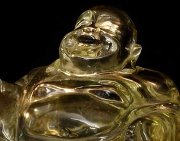 Joyful vintage/old Hotai carved in citrine. Perfect,