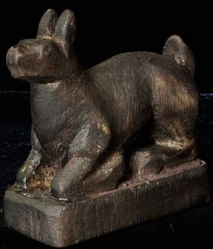 Antique Mongolian deer altar set. Wear and minor losses