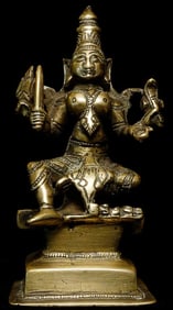Antique Hindu figure. 4.5" tall, base is 2.25" square.
