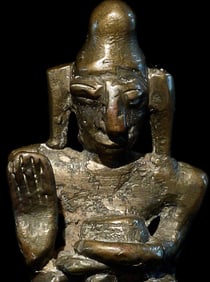 Antique Folk Style Laos Buddhist Monk, 2.5" tall