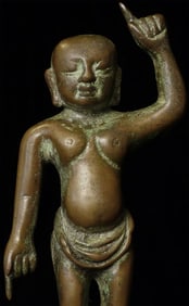 Chinese solid-cast Baby Buddha with deeply serene