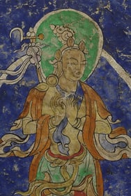 Antique Tibetan Thangka, 6.75" x 4.5"-Rare type