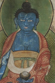 Antique Mongolian Thangka measures 5 5/8" x 5"