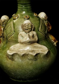 Japanese (?) Sumangala Pottery or other vase with great personality.