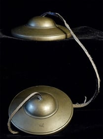 Vintage/old set of Tibetan bells. Cymbals have a