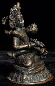 Vintage Nepalese Bodhisattva in "Yabyum", 3.5" Tall