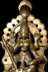 Powerful Antique Bronze Durga, 6.25" Tall