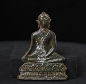 Burma 18thC lead/bronze Shan "Pagan Style" Buddha Plaque.