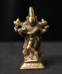 18thC/earlier Indian Bronze Krishna playing his flute.