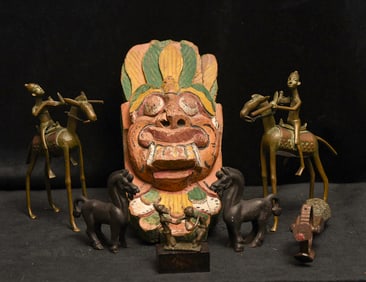 Boxlot_18- Mixed Lot-Indonesian Mask, African Bronze. Etc. Benefit from a major cleanup of my invent