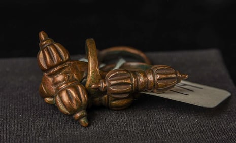 Ring Size 7.25 (x4), Antique Tibetan Bronze Dorje/Dorge Ring/Rings.