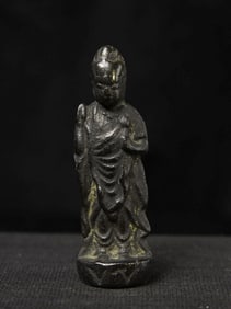 18/19th Century Japanese Buddha or Bodhiattva , Bronze, 2-1/8 Inches Tall