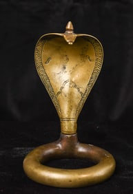 18thc/earlier Bronze Naga Stand/Ring. It's likely originally for a Langham stone.