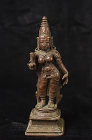 18thC/19thC or earlier Indian Bronze Uma or another female Hindu figure. (