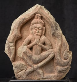 11-14th century or later Cham (Vietnam) Ascetic Figure as a stone.