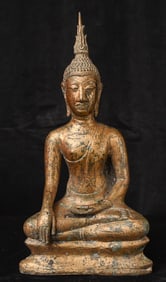 Utong Thai Bronze Buddha. Nice example.19thC or earlier.