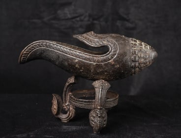 Antique Buddhist Bronze (?) Conch Uncommon Type