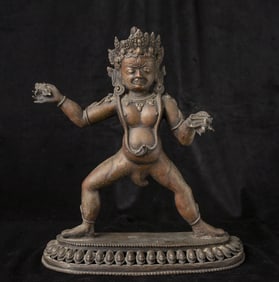 Early 20thC Nepalese Fierce Deity. Nice Quality.