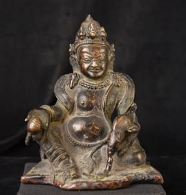 Antique Nepalese Bronze Deity of Wealth and Abundance.