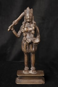 Antique Himalayan Bronze Deity- Hard to date- probably 19th, but possibly much earlier.