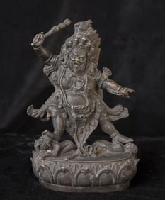 Antique Tibetan Bronze Fierce Deity. Extremely uncommon,