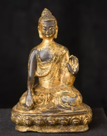 19thC Nepalese Buddha.Authenntic old one. -High karat gilding