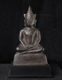 15 Ayuthaya Buddha. Stands 6.5 inches tall. Excellent example of its type with a particularly