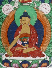 vintage/Old Mongolian Thangka, 11.5" x 15.25"