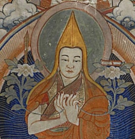 Antique Mongolian Thangka, 9.5" x 13.5"