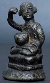 18th/19th or earlier century solid silver Thai monk.