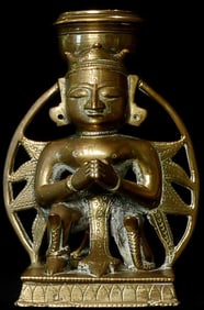 18/19thC India Bronze Garuda. Fine Example 5.5" tall, 4" x 3" on