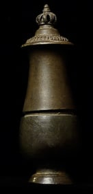 11 - 13th C Khmer Lime Pot, Rattling Ball, 4.75"