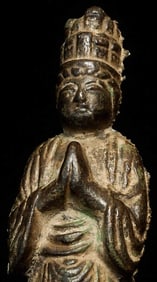 Early Edo Bodhisattva. Marked in faint letters Japanese Bronze Buddhist Figure