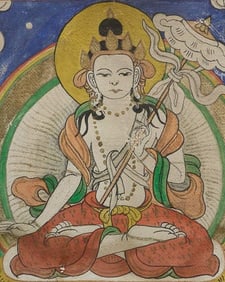 Beautiful and fine Antique Mongolian Thangka measures