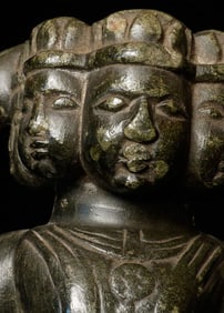 18/19thC Indian or Himalayan Stone Multi-headed and