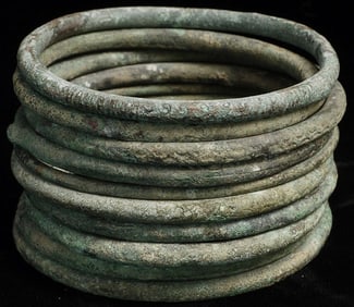 10 Ban Chieng bronze bracelets, from the earliest