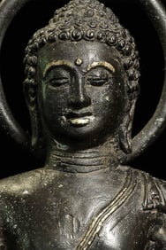 Attractive old/antique Indonesian or Javanese bronze Buddha.