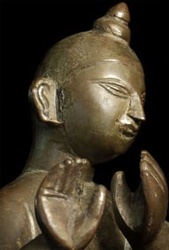 18thC Indian Bronze Krishna.
