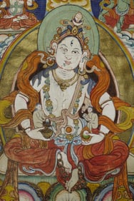 Antique Mongolian Thangka, 11" x 7.5"
